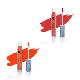 KINDED Liquid Lip Colour 03 Vermilion Red & 08 Sangria Orange Combo image 1