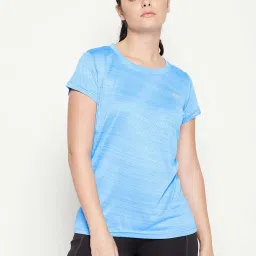 Clovia Blue Printed Sports T-Shirt image 1