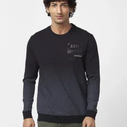 Spykar Black Slim Fit Printed Sweatshirt image 1