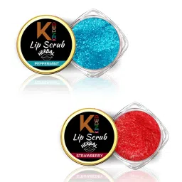 KINDED Herbal Peppermint & Strawberry Lip Scrub Combo image 1