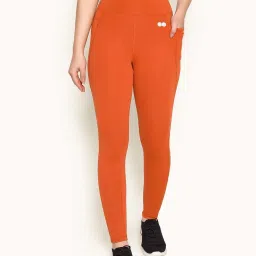 Clovia Orange High Rise Sports Tights image 1