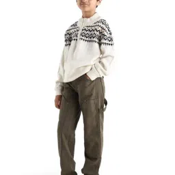 Rare Ones Boys Green Cotton Relaxed Fit Jeans image 4