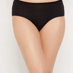 Clovia Black Plain Hipster Panty image 1