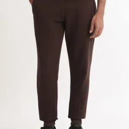 Rare Rabbit Brown Regular Fit Solid Trackpants image 1