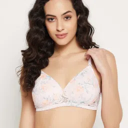 Clovia Pink Lace Work T-Shirt Bra image 1