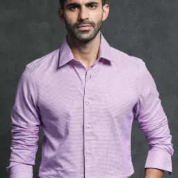 Rare Rabbit Pink Tailored Fit Checks Shirt image 1