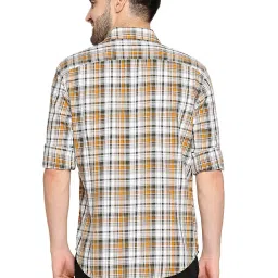 Basics Slim Fit Buckthron Yellow Checks Shirt image 2