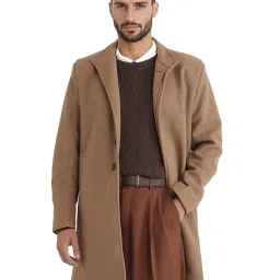 Rare Rabbit Mustard Relaxed Fit Solid Long Coat image 1