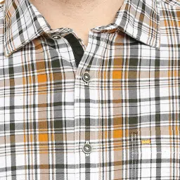 Basics Slim Fit Buckthron Yellow Checks Shirt image 4