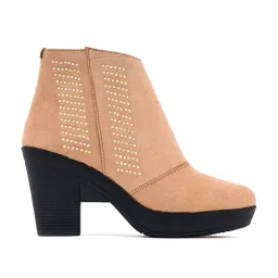 khadim Cleo by Khadims Women's Tan Casual Booties image 1