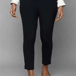 Allen Solly Navy Mid Rise Trousers image 1