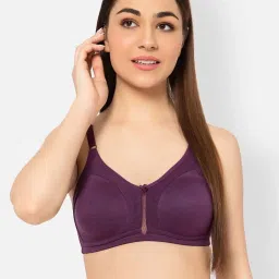 Clovia Purple Cotton T-Shirt Bra image 1