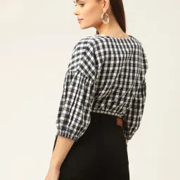 Elle Multicolor Check Crop Top image 2