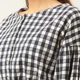 Elle Multicolor Check Crop Top image 5