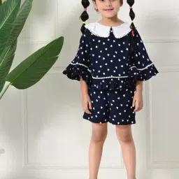 Bella Moda Girls Blue Cotton Half Sleeves All Over Printed Mini Length Co-ord Sets-image-52