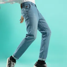 Campus Sutra Blue Regular Fit Distressed Jeans image 1