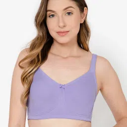 Clovia Purple Cotton T-Shirt Bra image 1