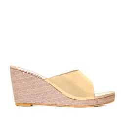 Khadim Women's Gold Casual Wedges image 1