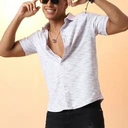 Campus Sutra White Regular Fit Self Pattern Shirt image 1