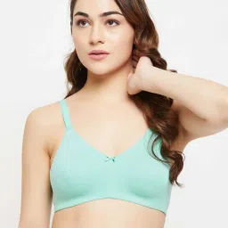 Clovia Green Cotton T-Shirt Bra image 1