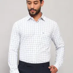 Cantabil White Regular Fit Checks Shirt-picture-35