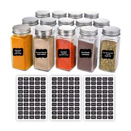 CVANU White & Black 150 PIeces Spice Name Label Self-Adhesive Stickers-picture-21