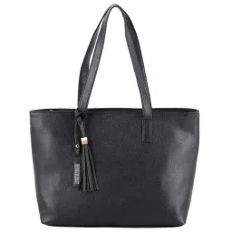 Toteteca Black Solid Medium Tote Handbag image 1