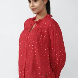 Van Heusen Red Polka Dots Shirt image 3