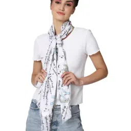 Forever 21 White Printed Stole-image-6