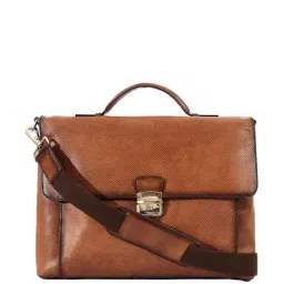 Eske Tan Leather Large Messenger Bag-picture-11