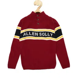 allen solly junior Allen Solly Kids Maroon Printed Full Sleeves Sweater-picture-17