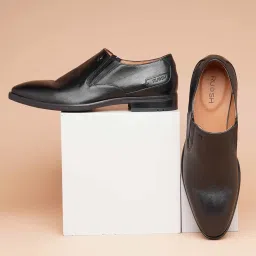 Ruosh Men's Black Formal Loafers image 1