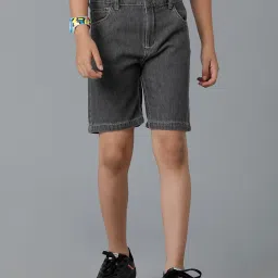 Under Fourteen Only Kids Grey Solid Shorts image 1