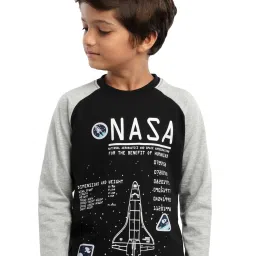 Under Fourteen Only Kids Black Full Sleeves Printed T-Shirt image 1