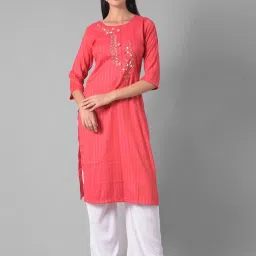 Dollar Missy Red Embellished Straight Kurta image 1
