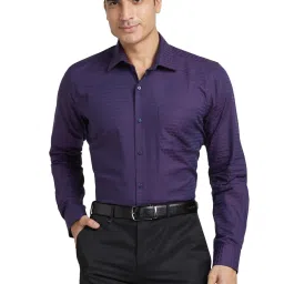 Raymond Violet Cotton Contemporary Fit Printed Shirt image 1