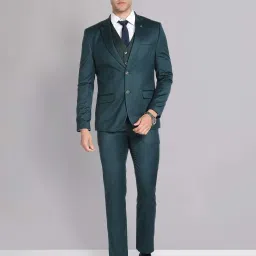 AD by Arvind Green Regular Fit Three Piece Suit image 1