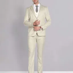 AD by Arvind Beige Regular Fit Three Piece Suit image 1