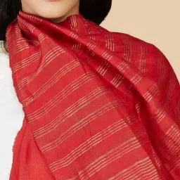 Fabindia Red Striped Stole image 4