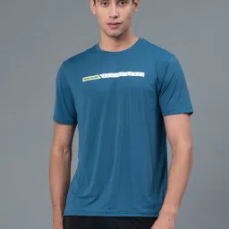 Red Tape Teal Regular Fit Graphic Print Sports T-Shirt image 1