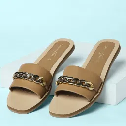 Forever Glam by Pantaloons Women's Tan Casual Sandals image 1