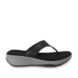 Walkway Women's Black Thong Wedges image 1