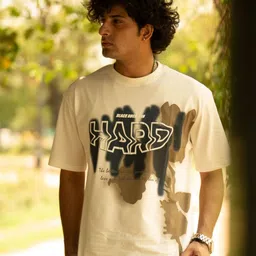 BLACK BUCK Typography Printed Round Neck Oversized Cotton T-shirt-picture-42