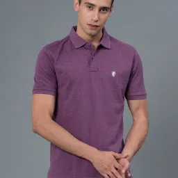 Red Tape Mauve Melange Regular Fit Polo T-Shirt image 1