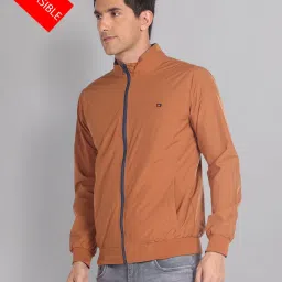 AD by Arvind Blue & Rust Slim Fit Reversible Jacket image 1