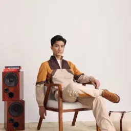 Rare Rabbit Beige Regular Fit Colorblock Jacket image 5