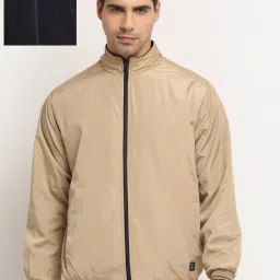 Cantabil Beige Regular Fit Reversible Jacket image 1