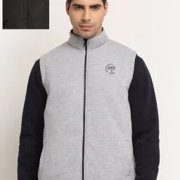 Cantabil Grey Melange Regular Fit Reversible Jacket image 1