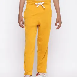 Lil Tomatoes Kids Mustard Solid Trackpants image 1