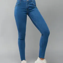 DOLCE CRUDO Blue Skinny Fit High Rise Stretchable Jeans-picture-33